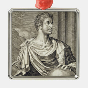 D. Octavius Augustus (63 voor Christus - 14 voor C Metalen Ornament