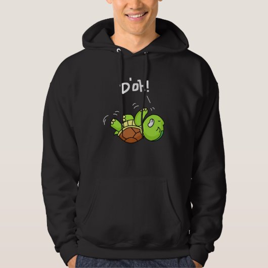 D oh cute  turtle lying on your back fun hoodie (Voorkant)