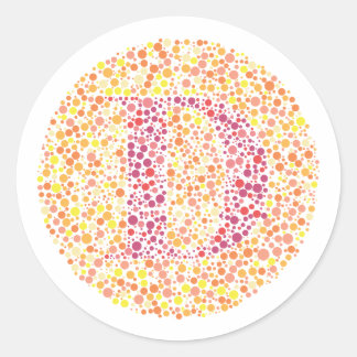 "D" oogtestbrief Ronde Sticker