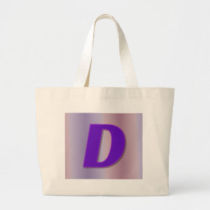 D paarse monogram grote tote bag