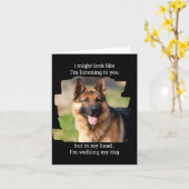 D Pet Photo Funny Dog Dad  Kaart (Gele Bloem)