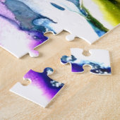 D - Puzzle bleu d'art d'alphabet de mer de denim (Côté)