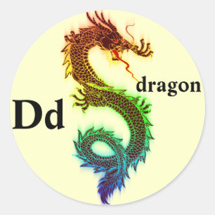 D regenboogdraak Tekkers Ronde Sticker