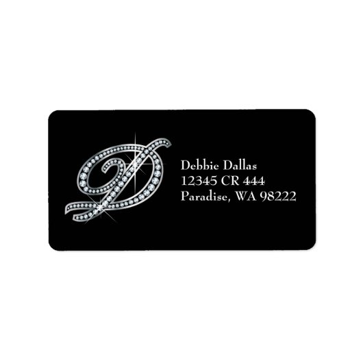 D script "Diamond Bling" Etiket (Voorkant)