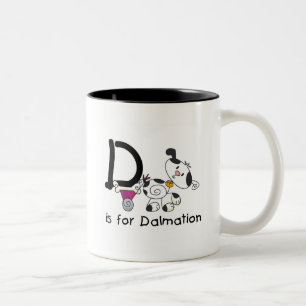 D staat voor Dalmation T-shirts en Cadeaus Tweekleurige Koffiemok