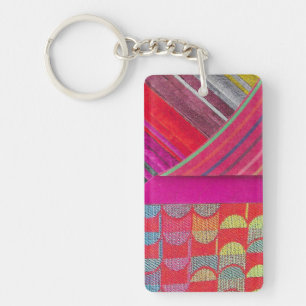 D staat voor diagonale collage sleutelhanger