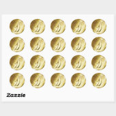 D Stickers d'enveloppe d'or Monogram Faux (Feuille)
