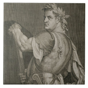 D. Titus Vespasian Emperor van Rome 79-81 AD engra Tegeltje