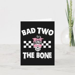 D Twee De Bone Verjaardag 2e Halloween 2 jaar oud Kaart