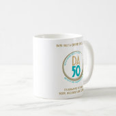 DA50 Worldwide Virtual Convention Mug in Gold/Teal (Devant droit)
