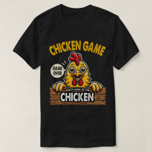 DA75-grappig kippenspel kijk niet naar de kip T-shirt