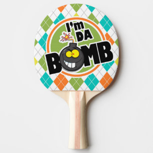 Da Bomb. Colorful Argyle Pattern Tafeltennisbatje