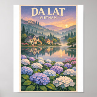 Da Lat Droomlandschap – Retro Reisprint Poster