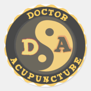 DA LOGO YIN YANG LOTUS FLOWER DOCTOR ACUPUNCTOR RONDE STICKER