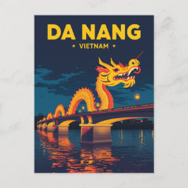 Da Nang Vietnam Dragon Bridge | Vintage Travel Briefkaart