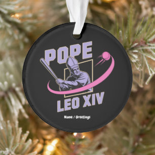 Da Paus Leo XIV Baseball Ontwerp Faith Meets Field Ornament