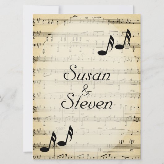 DA  Sheet Music Wedding Uitnodiging (Achterkant)