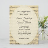 DA  Sheet Music Wedding Uitnodiging (Staand voorkant)