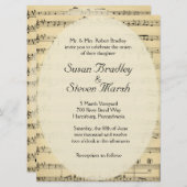 DA  Sheet Music Wedding Uitnodiging (Voorkant / Achterkant)