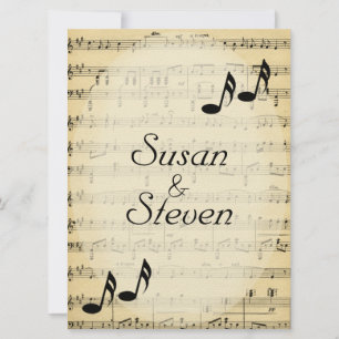 DA  Sheet Music Wedding Uitnodiging