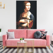 Da Vinci - De dame met de hermelijn Canvas Afdruk (Insitu (Woonkamer))