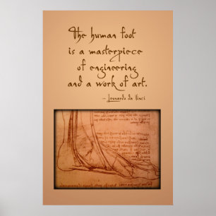 da Vinci: "De menselijke voet is..." Poster
