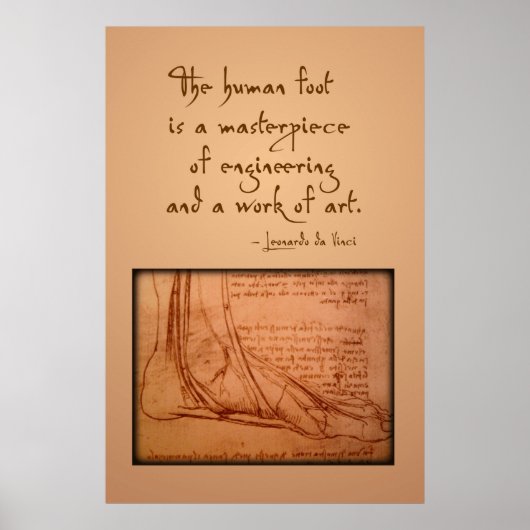 da Vinci: "De menselijke voet is..." Poster (Voorkant)