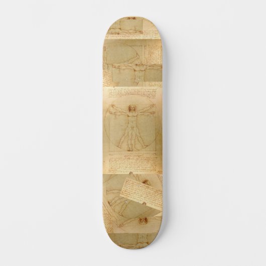 Da Vinci Fine Art Tekening Vitruviaans Man "Opruim Skateboard (Voorkant)