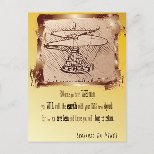 Da Vinci Helikopter 🚁✨ Budget Special Briefkaart (Voorkant)