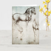 Da Vinci Horse Greeting Card Kaart (Gele Bloem)