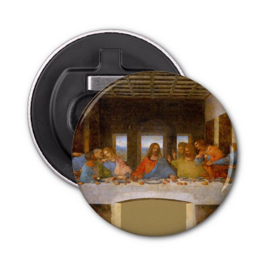 Da Vinci Laatste Avondmaal Fine Art Classic Button Flesopener (Voorkant)