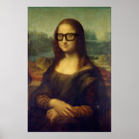 da Vinci Mona Lisa in Cool Hipster Glasses Art
