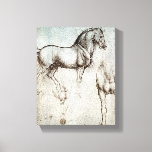 Da Vinci Paard Studie Renaissance Schets Schets Sc Canvas Afdruk (Voorkant)