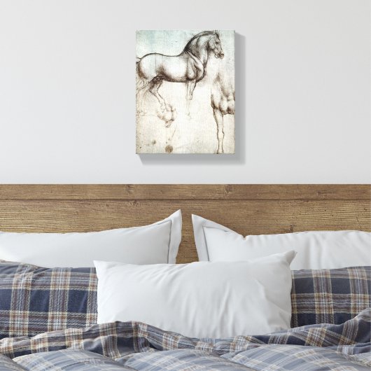Da Vinci Paard Studie Renaissance Schets Schets Sc Canvas Afdruk (Insitu (Slaapkamer))