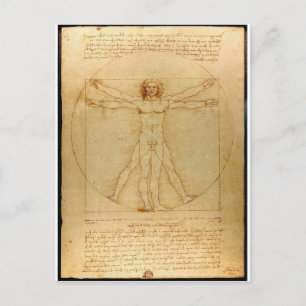 Da Vinci Vitruve Luc Viatour Briefkaart