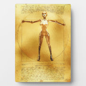 Da Vinci Vitruvian Gold Robot Fotoplaat (voorkant)