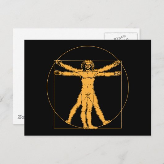 Da Vinci Vitruvian Man Briefkaart (Voorkant / Achterkant)