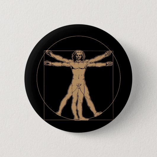 Da Vinci Vitruvian Man Button (Voorkant)