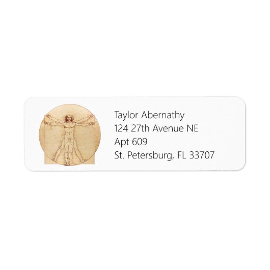 Da Vinci Vitruvian Man Etiket (Voorkant)