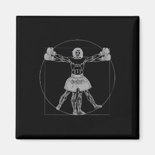 Da Vinci Vitruvian Man Muay Thai Mma Street Fight  Magneet