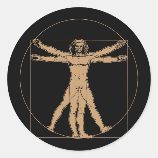 Da Vinci Vitruvian Man Sticker (Voorkant)