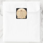 Da Vinci Vitruvian Man Vierkante Sticker (Tas)
