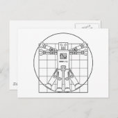 Da Vinci Vitruvian Robot Briefkaart (Voorkant / Achterkant)