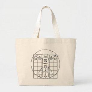 Da Vinci Vitruvian Robot Grote Tote Bag