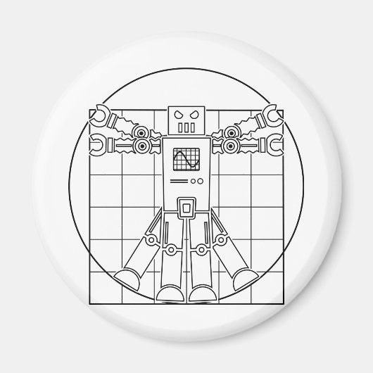 Da Vinci Vitruvian Robot Magnet (Devant)