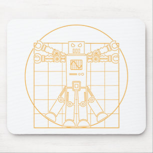 Da Vinci Vitruvian Robot Mousepad Muismat