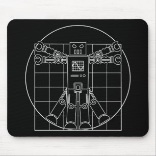 Da Vinci Vitruvian Robot Mousepad Muismat