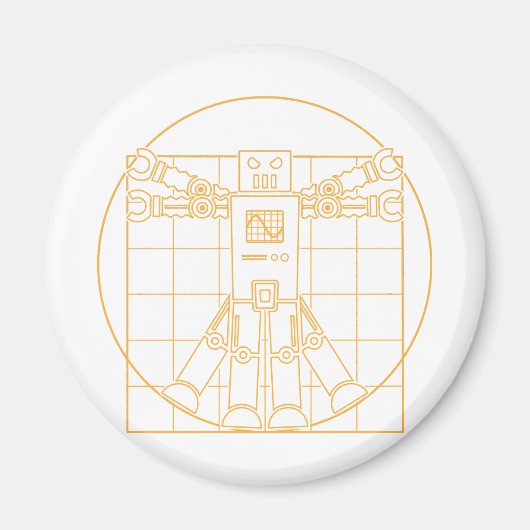 Da Vinci Vitruvian robotmagneet Magneet (Voorkant)
