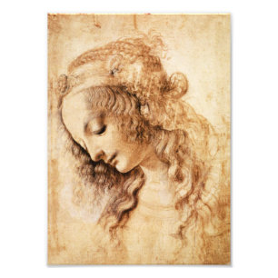 Da Vinci Woman's Head Print Foto Afdruk