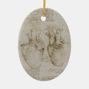 Da Vinci's anatomieketches voor het menselijk hart Keramisch Ornament